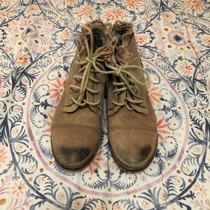 Free People Distressed Crochet Ankle Boots